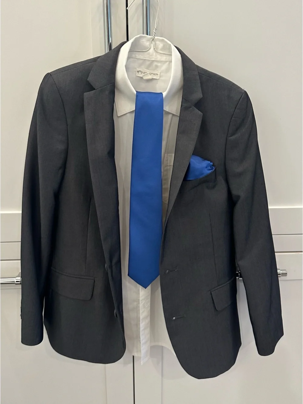 Appaman Boys Mod Suit & Dress Shirt 3-Piece Set – Size 10 - Charcoal Gray